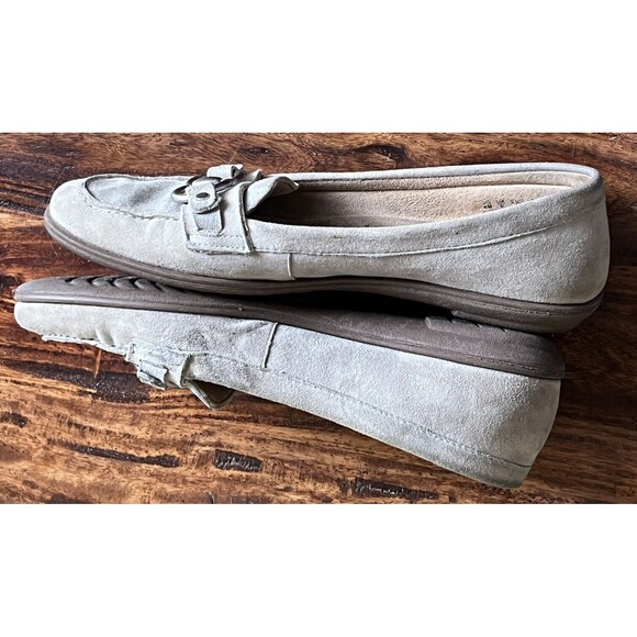 Naturalizer Shoes Slip On Loafer Flats Comfort Blue Suede Buckle 8 Career Preppy - Picture 6 of 8